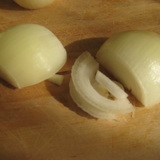 an onion cut in half