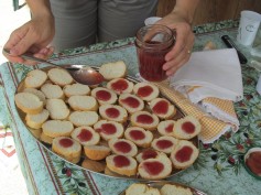 an Italian 'merenda' (snack) with home made strawberry jam