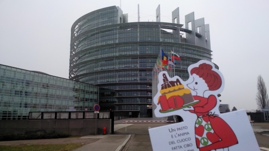 the European Parliament building in its full ugliness. Please keep away from children.
