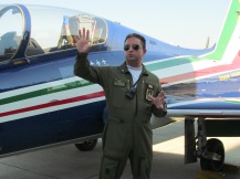 An extremely kind pilot (Public Relations) introducing us into the magic world of Frecce Tricolori